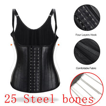 Load image into Gallery viewer, Latex Waist Trainer 25 Steel Bone Women
