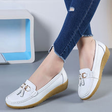 Load image into Gallery viewer, Women Flats Ballet Shoes Cut Out Leather Breathable
