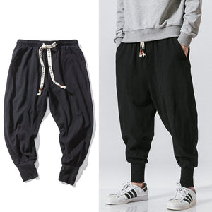 Pants Men Streetwear Casual Joggers Mens Pants Cotton Linen Sweatpants