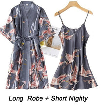 Load image into Gallery viewer, Women Rayon 2PCS Robe Set Bride Bridesmaid Wedding Robe
