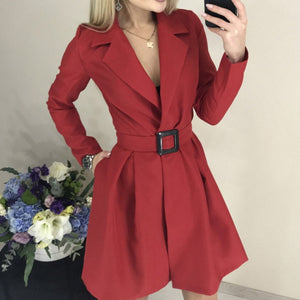 Office Lady Button Slim Bodycon Dress