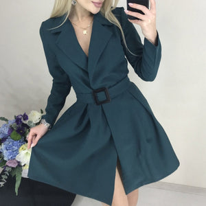 Office Lady Button Slim Bodycon Dress