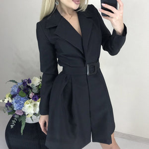 Office Lady Button Slim Bodycon Dress