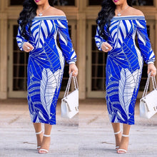 Load image into Gallery viewer, off shoulder sexy S-5XL plus size leaf midi dresses
