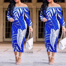 Load image into Gallery viewer, off shoulder sexy S-5XL plus size leaf midi dresses
