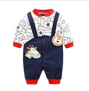 Newborn Unisex Jumpsuits Gentleman Autumn Long Sleeves Rompers Cotton