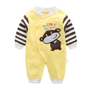 Newborn Unisex Jumpsuits Gentleman Autumn Long Sleeves Rompers Cotton