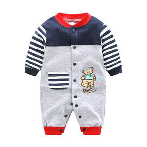 Newborn Unisex Jumpsuits Gentleman Autumn Long Sleeves Rompers Cotton