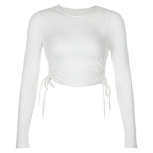 Load image into Gallery viewer, O-Neck Long Sleeve Crop Top Women
