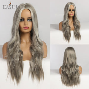 Long Body Wave Wigs Ombre Black Brown