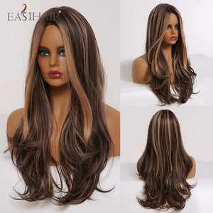 Long Body Wave Wigs Ombre Black Brown