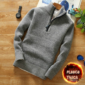 Fleece Thicker Sweater Half Zipper Turtleneck Warm