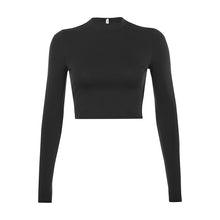 Load image into Gallery viewer, O-Neck Long Sleeve Crop Top Women
