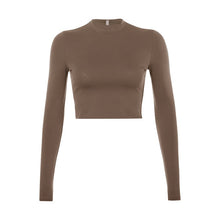 Load image into Gallery viewer, O-Neck Long Sleeve Crop Top Women
