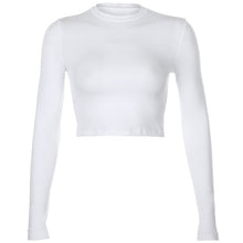 Load image into Gallery viewer, O-Neck Long Sleeve Crop Top Women
