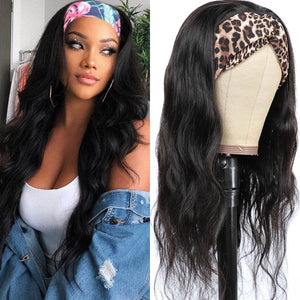 Headband Wig Human Hair Straight