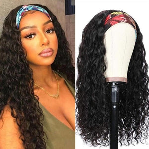 Headband Wig Human Hair Straight