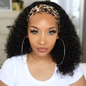 Headband Wig Human Hair Straight