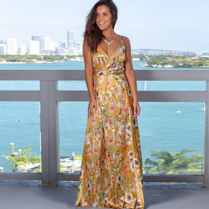 Sling Floral Long Dresses