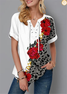 Short Sleeve T-Shirts Fashion Flower