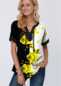 Short Sleeve T-Shirts Fashion Flower