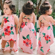 Load image into Gallery viewer, oddler Kids Baby Girls Sleeveless Clothes Flower Backless Party Dress
