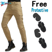 Load image into Gallery viewer, Motorcycle Pants Black Men  Jeans Zipper Protective Gear
