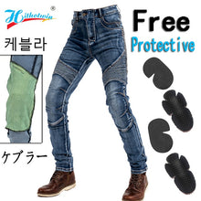 Load image into Gallery viewer, Motorcycle Pants Black Men  Jeans Zipper Protective Gear
