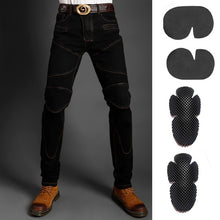 Load image into Gallery viewer, Motorcycle Pants Black Men  Jeans Zipper Protective Gear
