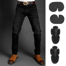 Load image into Gallery viewer, Motorcycle Pants Black Men  Jeans Zipper Protective Gear
