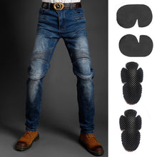 Load image into Gallery viewer, Motorcycle Pants Black Men  Jeans Zipper Protective Gear
