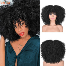 Load image into Gallery viewer, Short Hair Afro Kinky Curly Wigs With Bangs For Black Women
