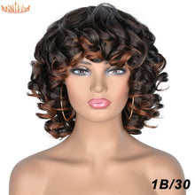 Load image into Gallery viewer, Short Hair Afro Kinky Curly Wigs With Bangs
