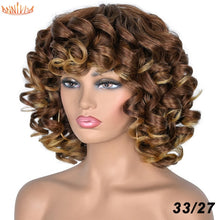 Load image into Gallery viewer, Short Hair Afro Kinky Curly Wigs With Bangs
