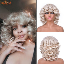 Load image into Gallery viewer, Short Hair Afro Kinky Curly Wigs With Bangs
