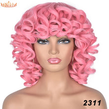 Load image into Gallery viewer, Short Hair Afro Kinky Curly Wigs With Bangs
