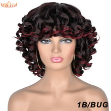 Load image into Gallery viewer, Short Hair Afro Kinky Curly Wigs With Bangs
