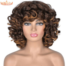 Load image into Gallery viewer, Short Hair Afro Kinky Curly Wigs With Bangs
