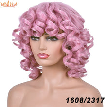 Load image into Gallery viewer, Short Hair Afro Kinky Curly Wigs With Bangs
