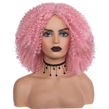 Load image into Gallery viewer, Short Afro Kinky Curly Wigs Ombre Brown Synthetic Middle Part Nature Hair Black Daily Party Headgear with Clips
