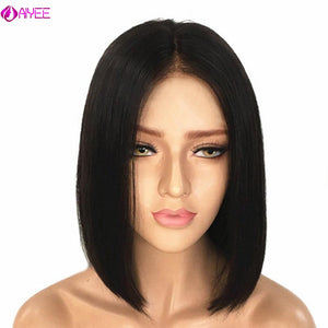 Short Straight Brazilian Wig Synthetic Middle Part Hair Wigs