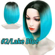 Load image into Gallery viewer, Short Straight Brazilian Wig Synthetic Middle Part Hair Wigs
