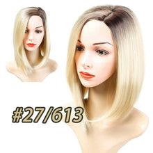 Load image into Gallery viewer, Short Straight Brazilian Wig Synthetic Middle Part Hair Wigs
