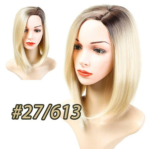 Short Straight Brazilian Wig Synthetic Middle Part Hair Wigs