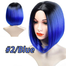 Load image into Gallery viewer, Short Straight Brazilian Wig Synthetic Middle Part Hair Wigs
