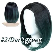 Load image into Gallery viewer, Short Straight Brazilian Wig Synthetic Middle Part Hair Wigs
