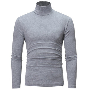 men Solid colour slim elastic thin pullover