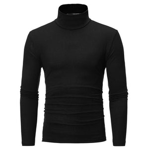 men Solid colour slim elastic thin pullover