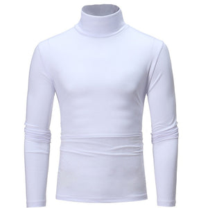 men Solid colour slim elastic thin pullover