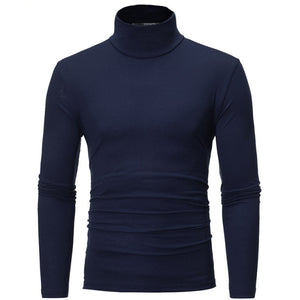 men Solid colour slim elastic thin pullover